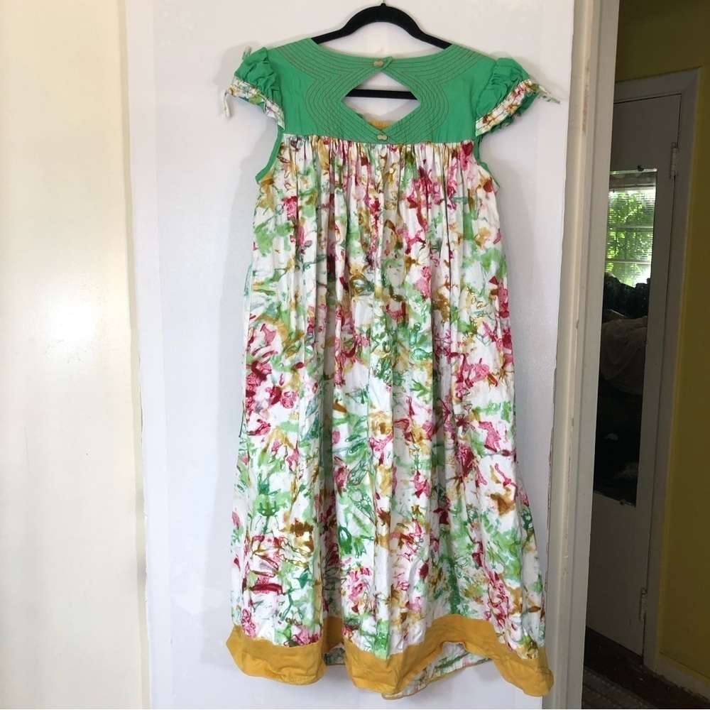 Vintage 60s-70s Multi Tie Dye Muu Muu/Lounge/Beach/Sun Dress - Picture 8 of 11